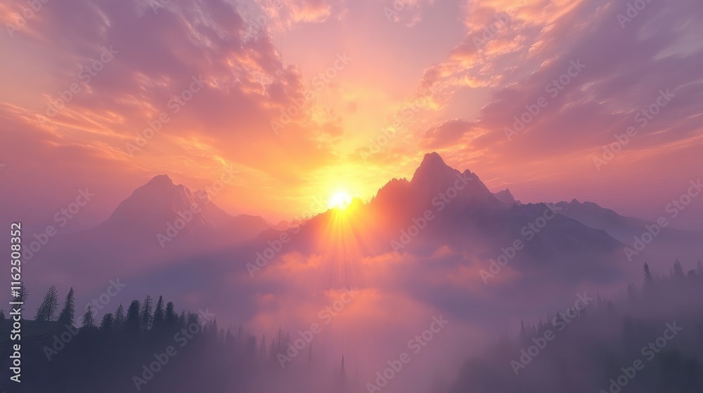 Fototapeta premium sunrise in the mountains