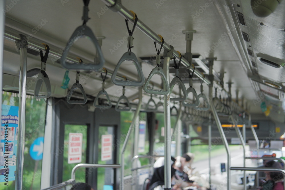 handrails on the bus handrails on the bus