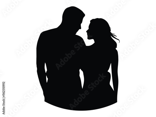  Valentine's day .romantic couple kissing silhouette