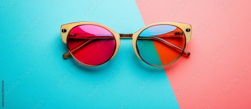 Colorful Sunglasses on a Pastel Background Colorful Sunglasses on a Pastel Background
