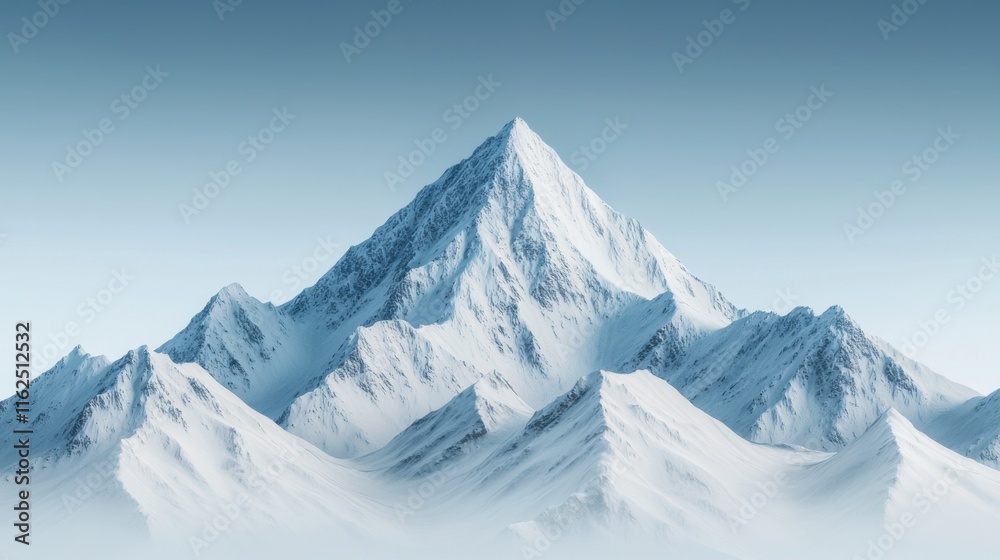 Majestic Mountain Range with Snow Covered Peaks Under Clear Blue Sky Capturing the Beauty of Nature and Tranquility Majestic Mountain Range with Snow Covered Peaks Under Clear Blue Sky Capturing the Beauty of Nature and Tranquility