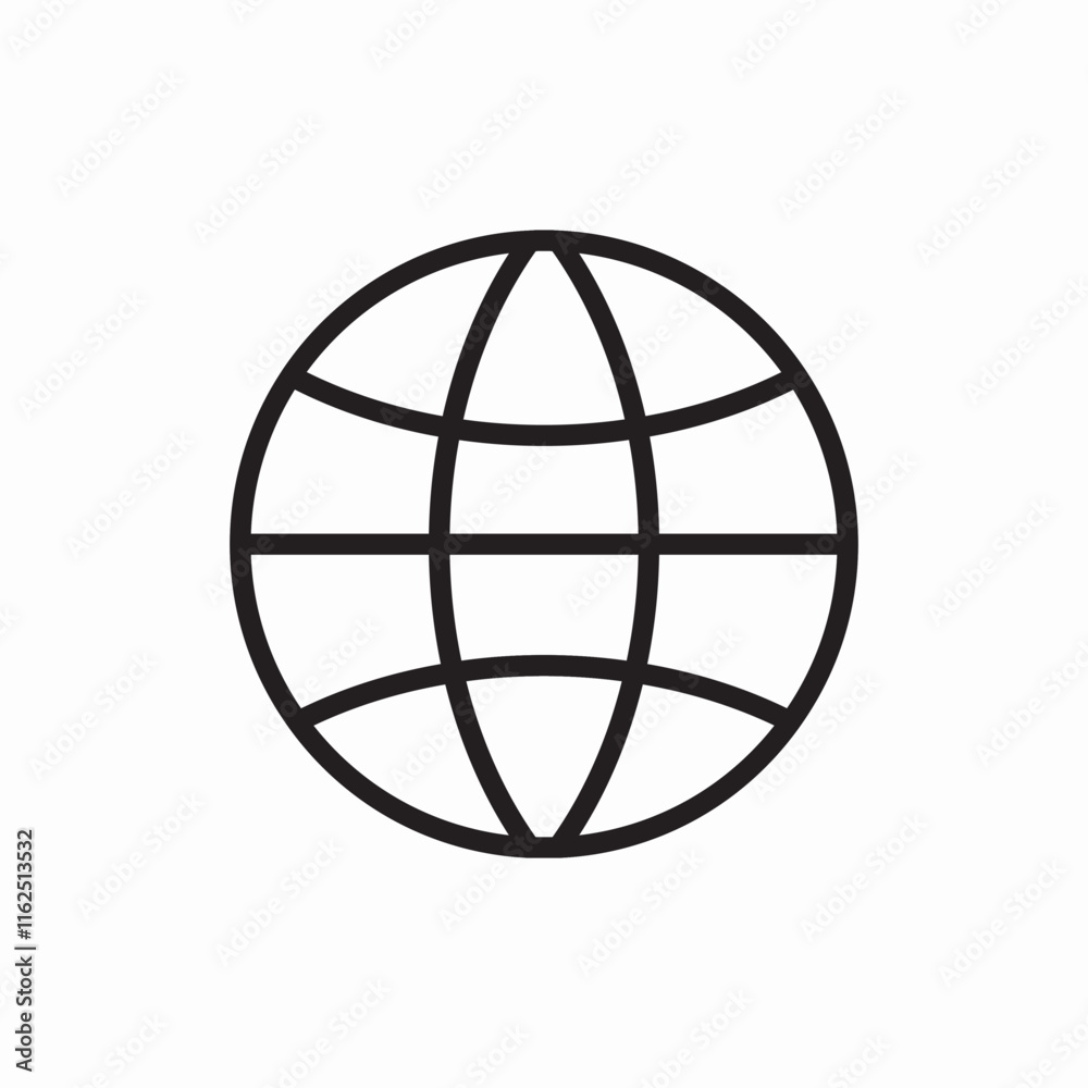 Globe world earth international connection icon vector sign
