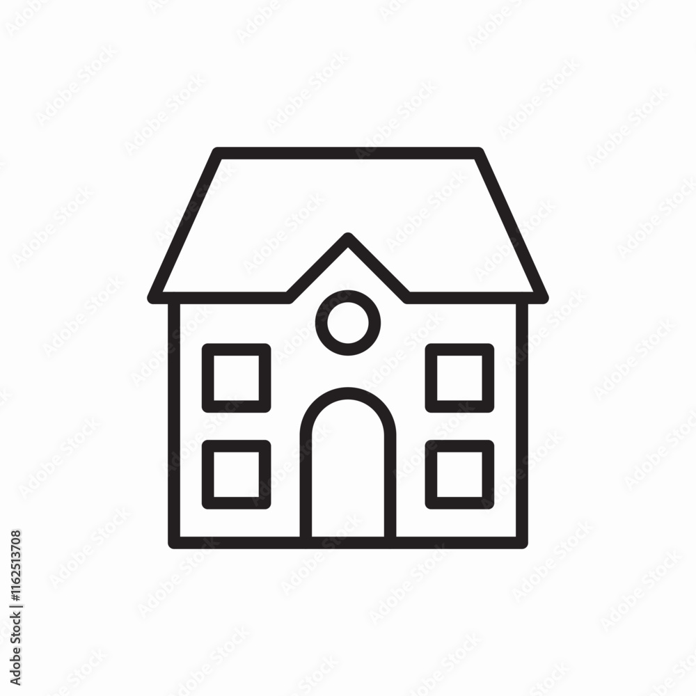 School building education institution learning icon vector sign
School building education institution learning icon vector sign