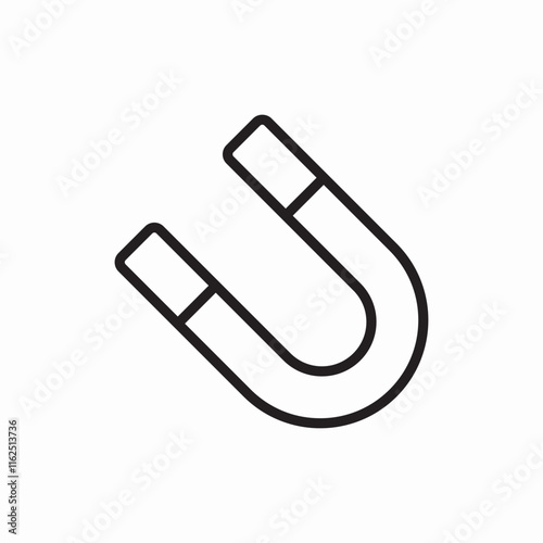 Magnet attraction physics science tool icon vector sign
