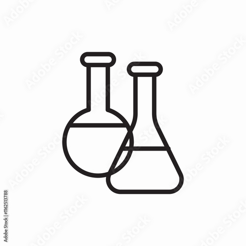 Chemistry lab test experiment research icon vector sign
