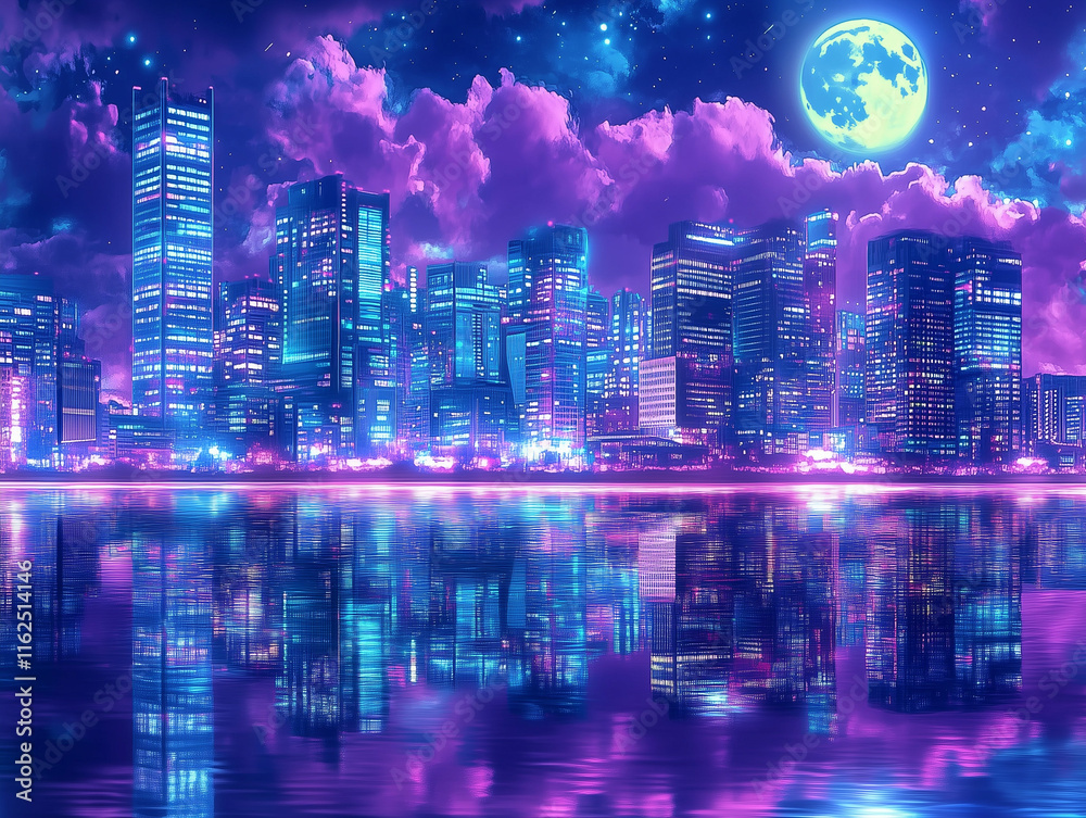 Obraz premium night skyscraper