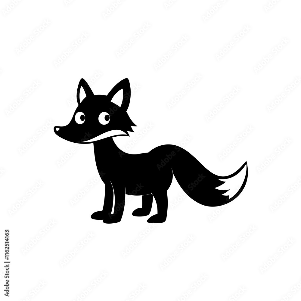 Fox cartoon vector silhouette