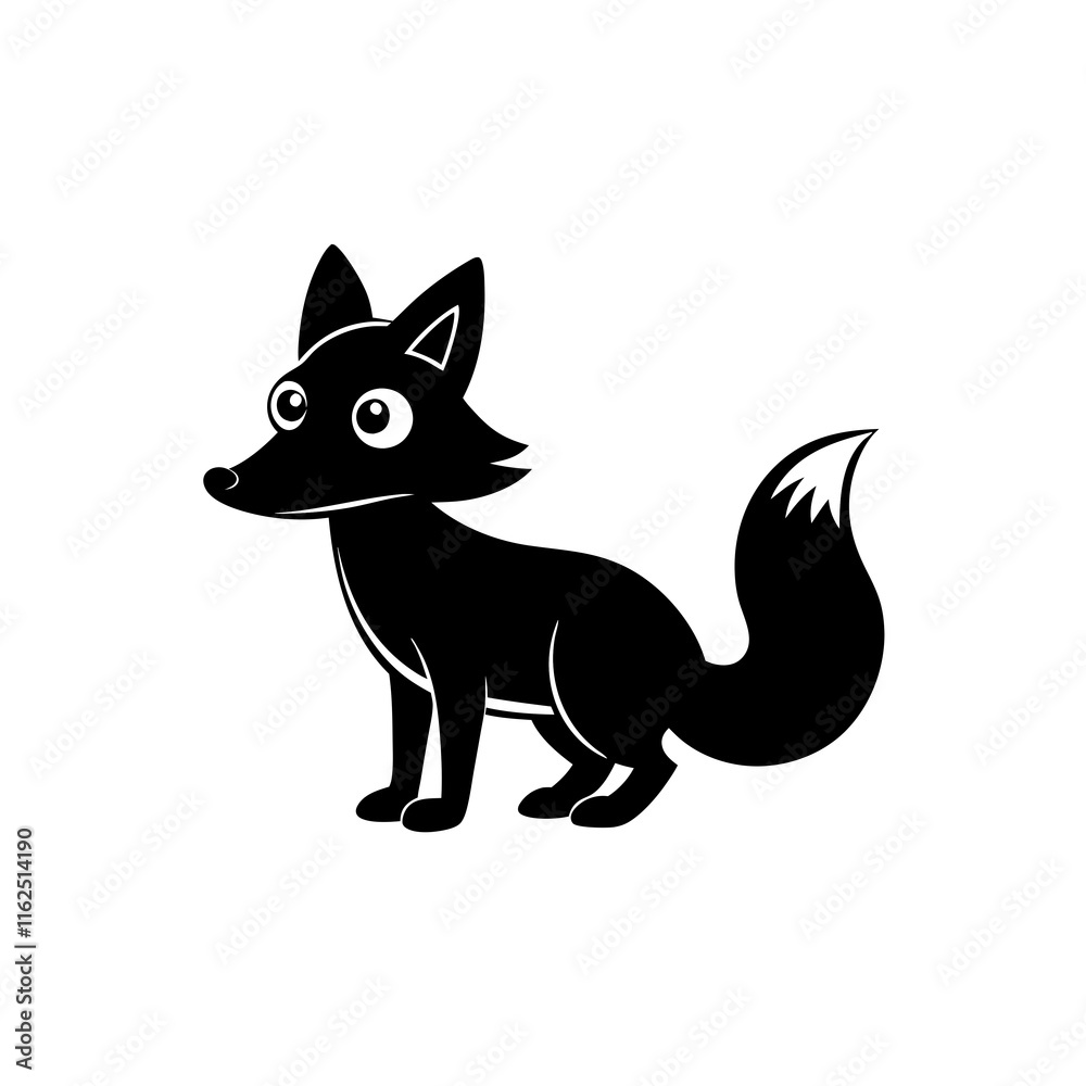 Obraz premium Fox cartoon vector silhouette