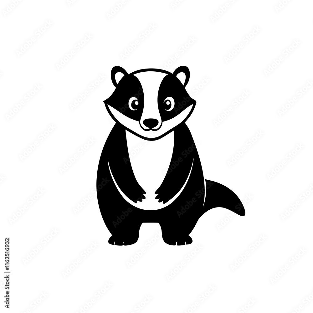 Obraz premium Badger cartoon vector silhouette