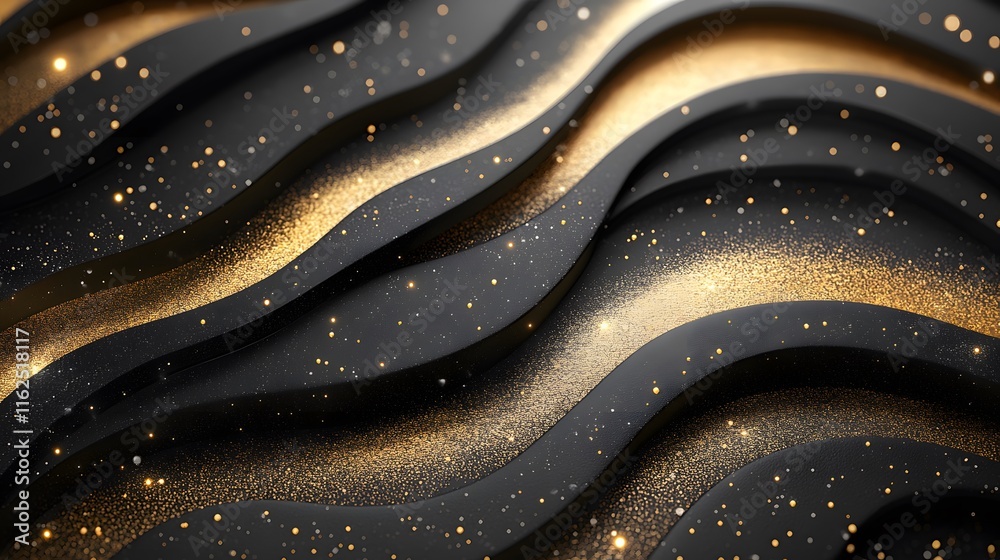A Contemporary Whimsical Abstract Design Featuring Bold Black and Gold Elements for Modern Art Projects A Contemporary Whimsical Abstract Design Featuring Bold Black and Gold Elements for Modern Art Projects