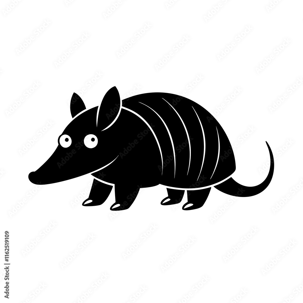 Obraz premium Armadillo cartoon vector silhouette