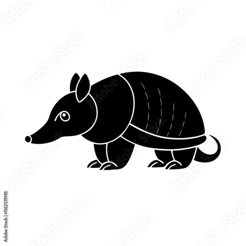 Armadillo cartoon vector silhouette