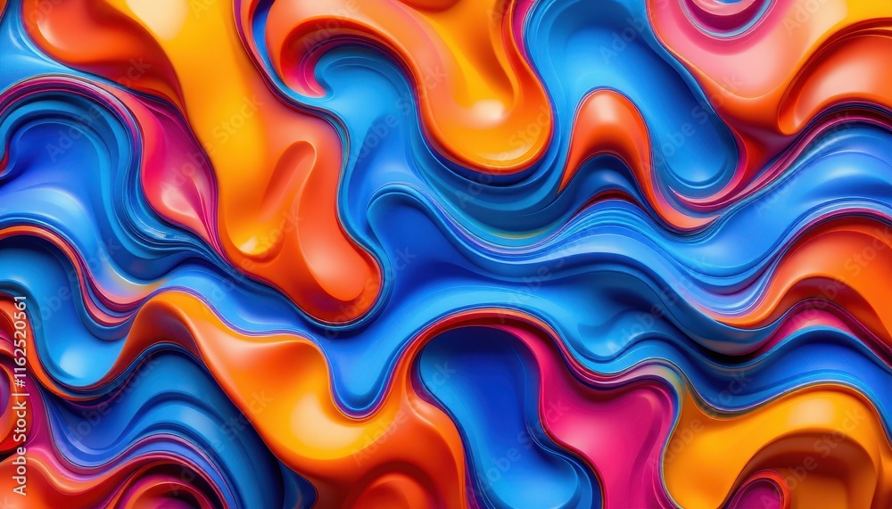 Obraz premium Abstract Colorful Swirling Liquid Wave Pattern Design