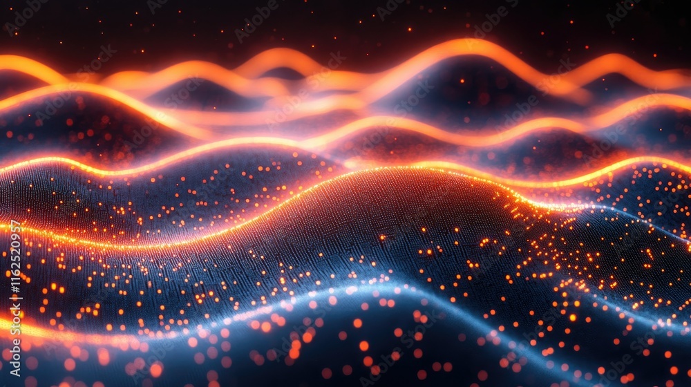 Obraz premium Abstract Glowing Waves: Digital Art