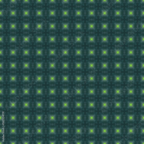 Seamless Green Luminous Grid Pattern