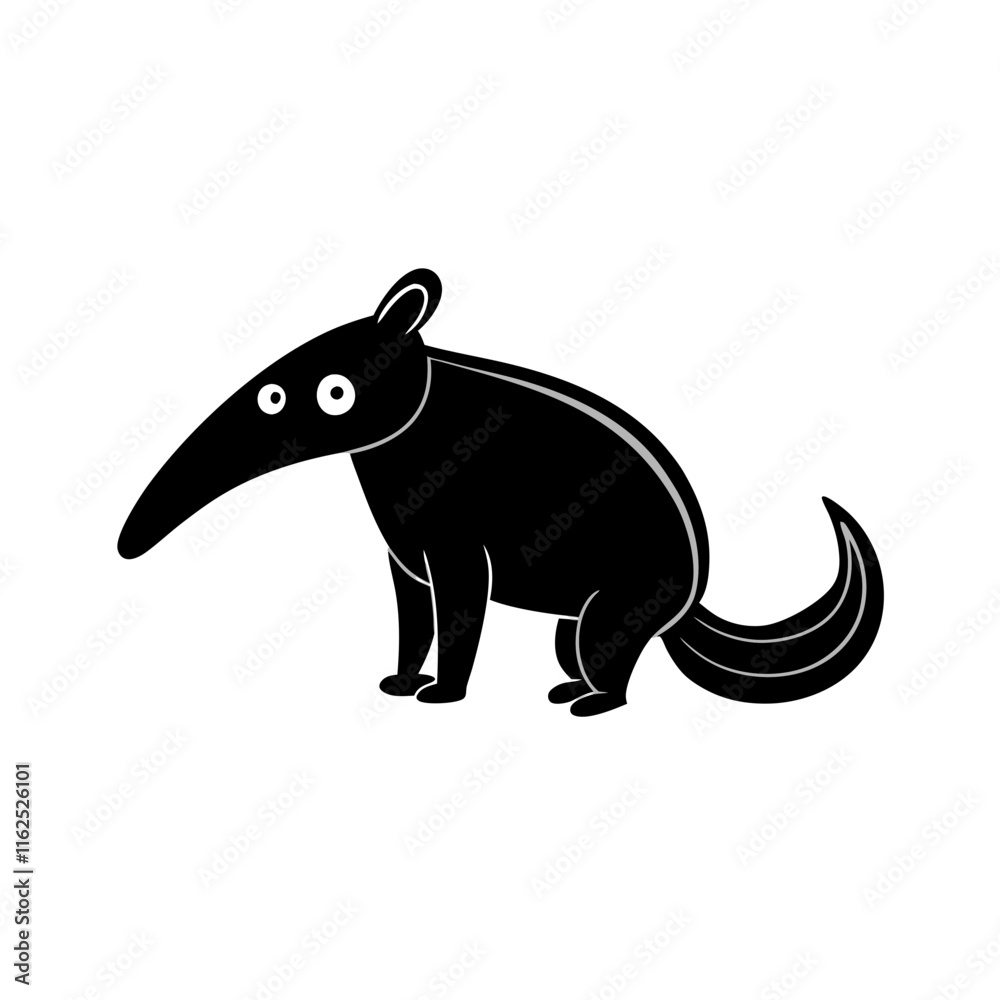 Fototapeta premium Anteater cartoon vector silhouette