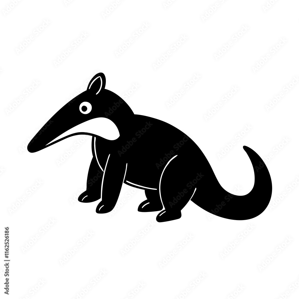 Fototapeta premium Anteater cartoon vector silhouette