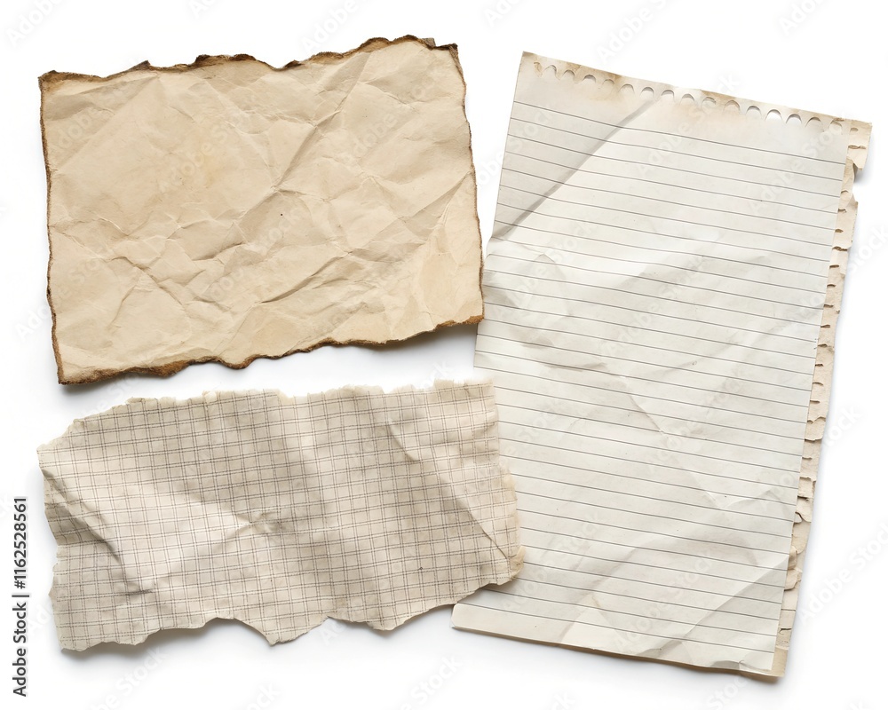 Obraz premium Crumpled White Paper Texture Background