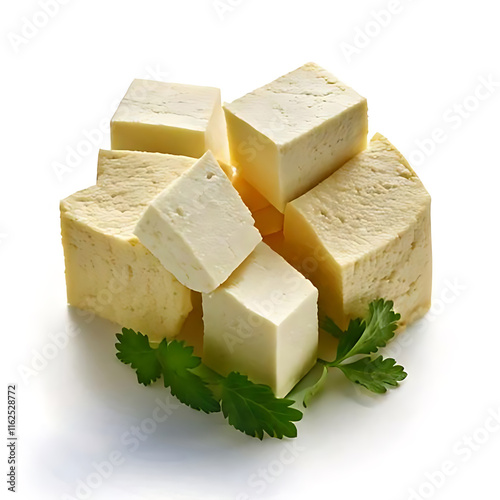 tofu isolated on white background cutout photo