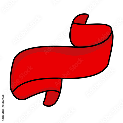 Vector Red Ribbon Banner.