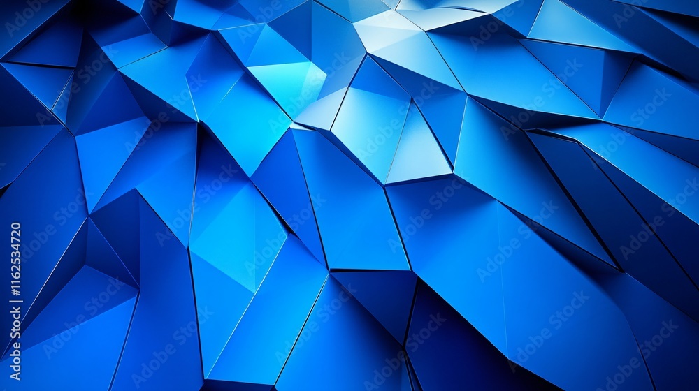 Fototapeta premium Abstract Blue Low Polygonal Background Texture