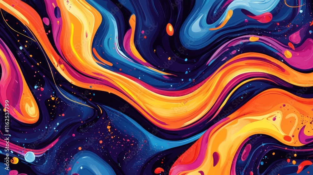 Abstract Colorful Swirling Paint Design Abstract Colorful Swirling Paint Design