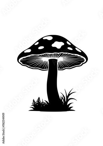 mushroom silhouette icon vector illustration 