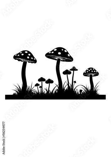 mushroom silhouette icon vector illustration 