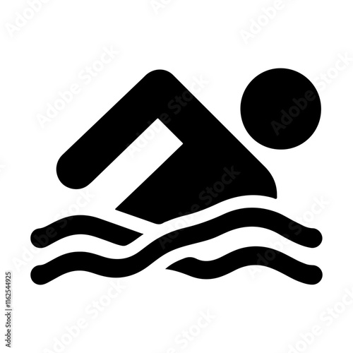 Aquatic-Themed Swim Icon Vector Perfect for Poolside Graphics and Sports Branding


