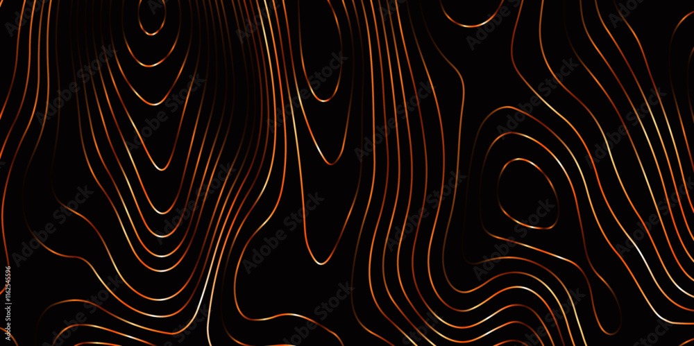 Fototapeta premium Abstract design seamless pattern with line topographic map. geographic mountain relief. retro topographic map. geographic contour map grid backdrop paper texture. terrain path isolated on background. 