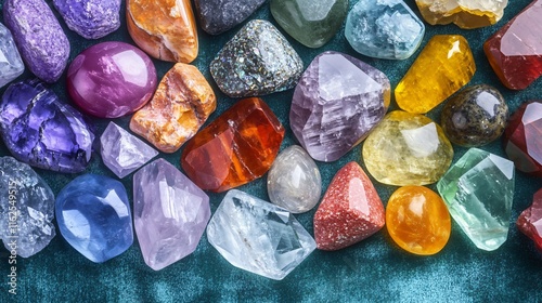 Vibrant Collection of Colorful Gemstones and Crystals