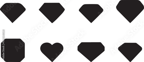 Vector Illustration of Different Diamond Shapes