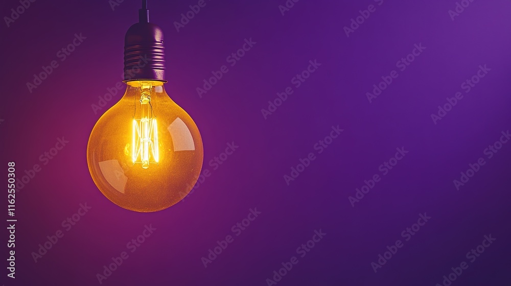 Light bulb on violet Light bulb on violet