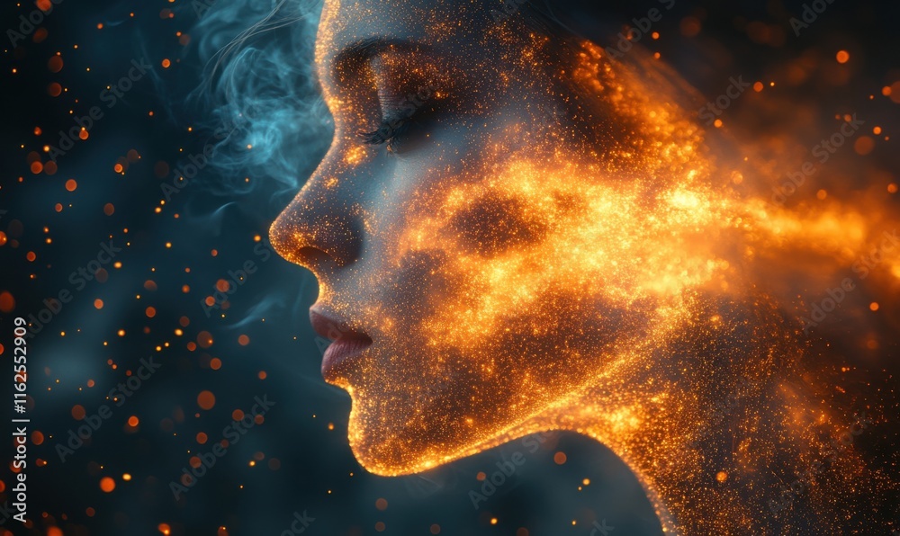 Sparkling energy in a mesmerizing portrait of a woman Sparkling energy in a mesmerizing portrait of a woman