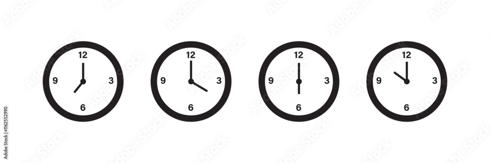 Clock vector icons set. Time icon vector. Clock vector icon Clock vector icons set. Time icon vector. Clock vector icon