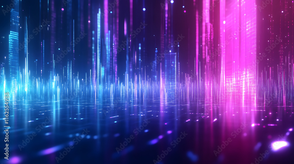 Digital waveforms with glowing blue and purple gradients, ai abstract background Digital waveforms with glowing blue and purple gradients, ai abstract background