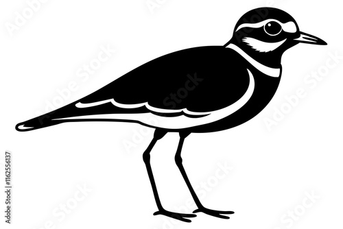 Killdeer Bird Silhouette Vector Illustration