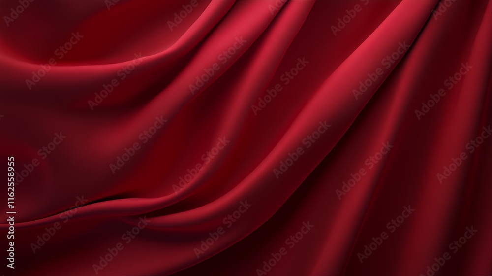 Deep Red Fabric Draped in Soft Folds Deep Red Fabric Draped in Soft Folds