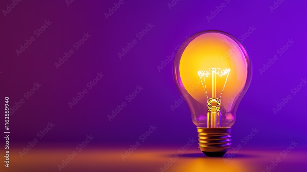 Light bulb on violet Light bulb on violet