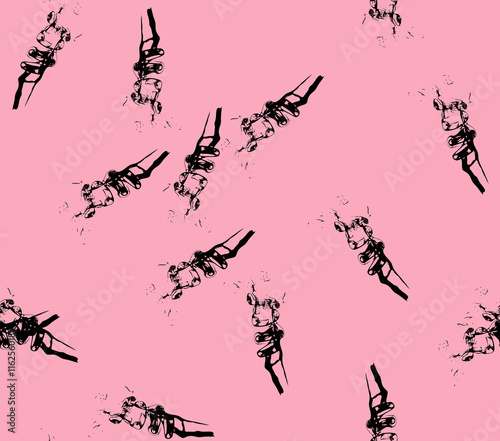 Abstract water color black seamless patterns