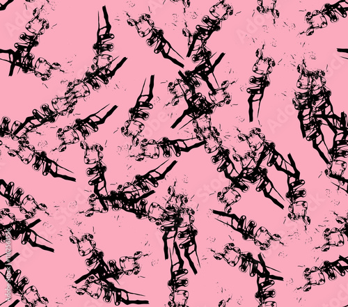 Abstract water color black seamless patterns