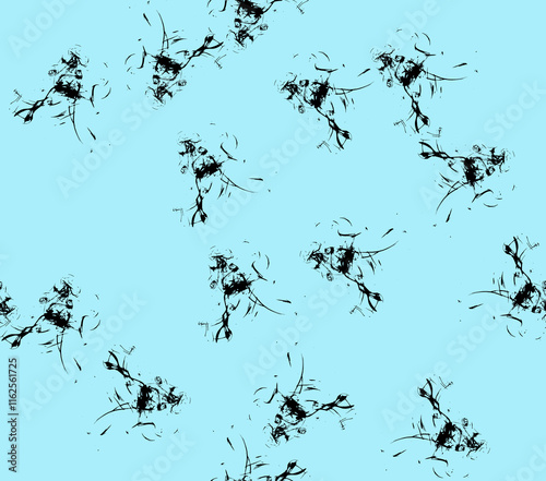 Abstract water color black seamless patterns