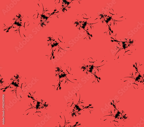 Abstract water color black seamless patterns