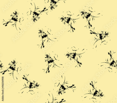 Abstract water color black seamless patterns