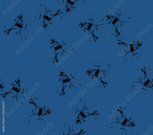 Abstract water color black seamless patterns