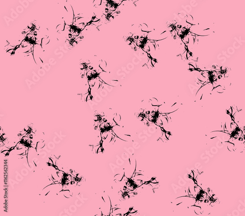 Abstract water color black seamless patterns