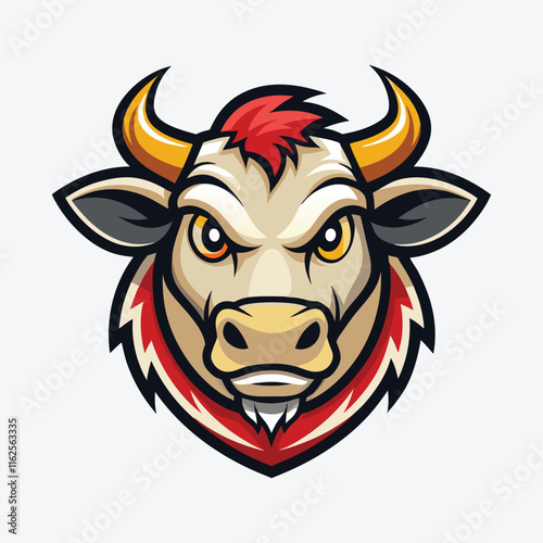 Head of a bull, Cow mascot logo vector illustration, cow head logo