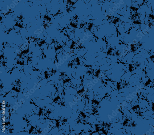 Abstract water color black seamless patterns