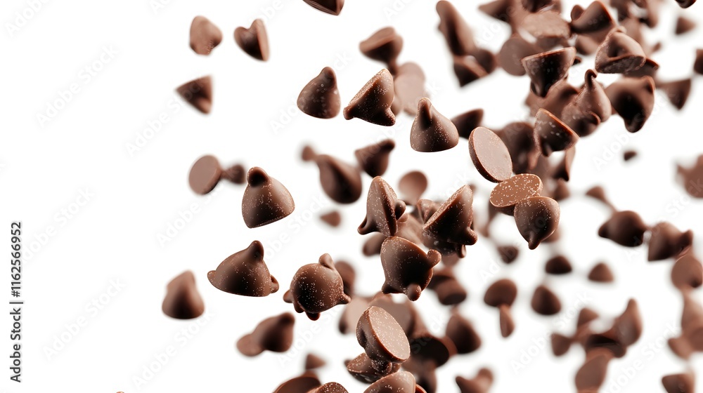 Obraz premium Chocolate Chips Falling Through The Air
