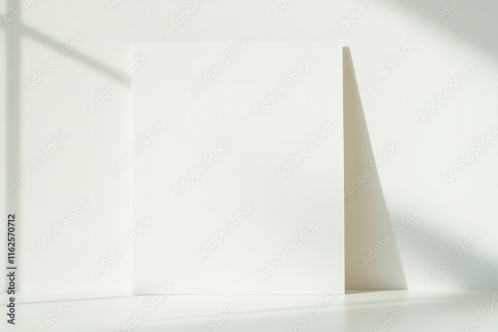 Fototapeta premium blank easter card with minimal bunny design centered on white background softly lit with gentle shadows